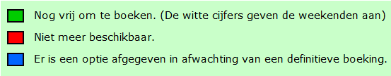 Uitleg over de bungalow beschikbaarheid