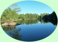 Het meertje onder aan het park.