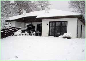 Geschakelde bungalow in de winter